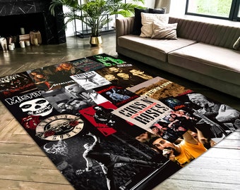 Metal Music Rug, Rock Music Rug, RockNRoll Rug, Fear Rug, Musician Rug, Musician Gift, Custom Rug, Popular Rug,Living Room,Personalized Gift