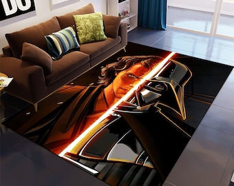 Darth Vader Carpet, Star wars themed area Rug, Easy Clean Modern printed rug