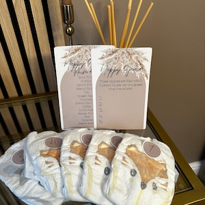 Pampas Nappy Game for Baby Showers - Includes 5 Nappies, Answer Sheets & Filling Ideas