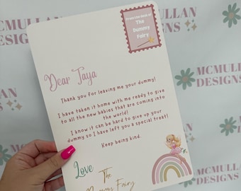 Personalized Dummy Fairy Letter: Rainbow Keepsake, A4 Matte Print