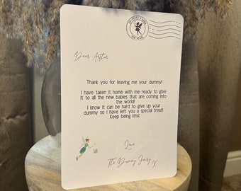 Personalised Dummy Fairy Letter: Keepsake for Giving Up Pacifier
