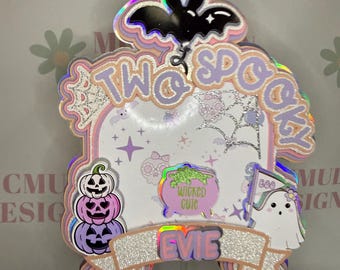 Personalised Two Spooky Cake Topper, Personalised Halloween Themed Birthday Cake Decor