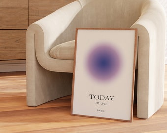 Positive Aura Poster Farbverlauf Wandkunst Körnig Ästhetisch Zimmer Dekor Bunt Digital Trendy Poster Affirmation Print Digital Download