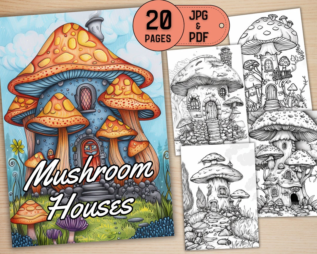 20 Enchanted Mushroom House Coloring Pages Made for Kids and Adults ...