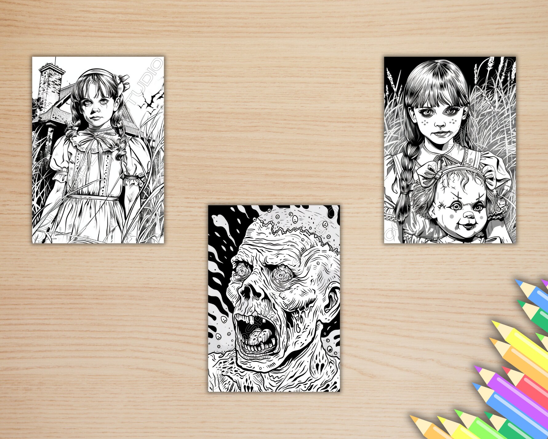 20 Horror Coloring Pages Made for Adults, Printable Coloring Digital ...