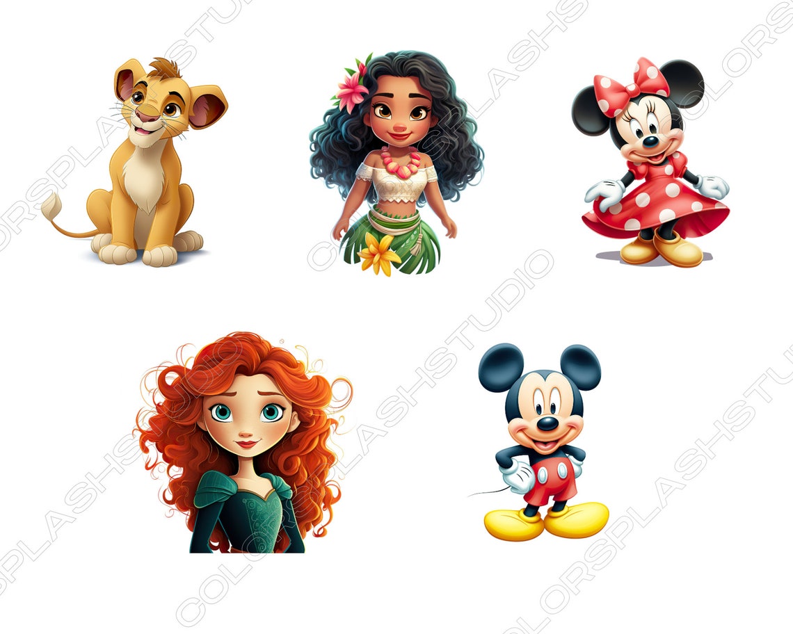 23 Cartoon Characters Clipart, Cartoon Style Clipart, Frozen, Toy Story ...
