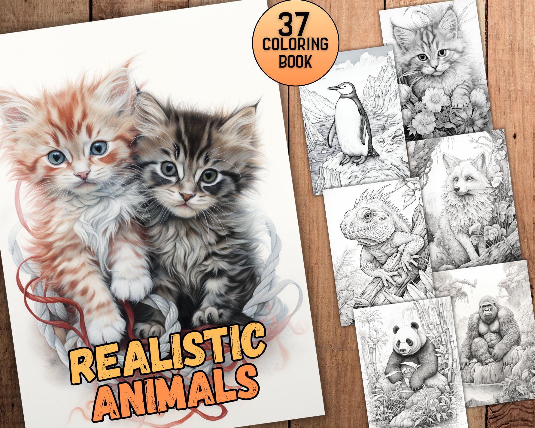 37 Realistic Animal Coloring Page Adult & Kinds Coloring Printable