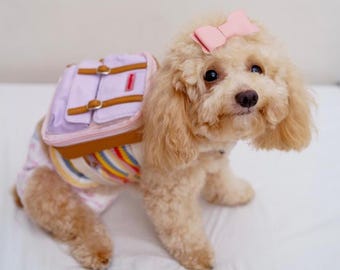Mochila para perros Ruffsack hecha a mano con arnés – Dale en rosa