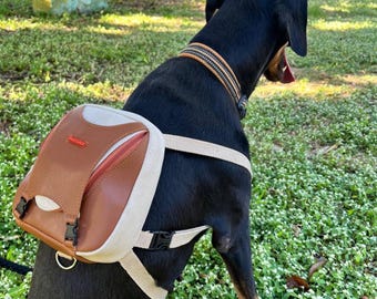 Mochila para perros Ruffsack hecha a mano con arnés – Caña