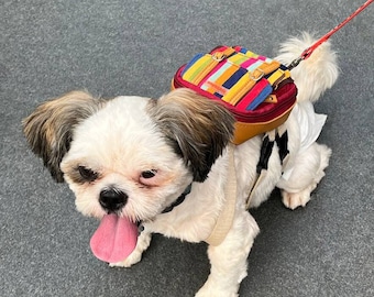 Mochila para perros Ruffsack hecha a mano con arnés – Dale in Stripes