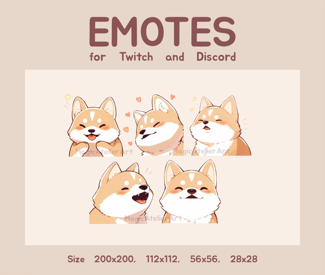 Twitch Emotes Discord Emotes Pack - Cute Dog Emotes - Etsy