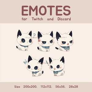 Twitch and Discord Emotes - Cute Tiny Cat Emotes