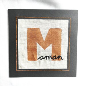 Carte artisanale peinte et brodée fête des mères
