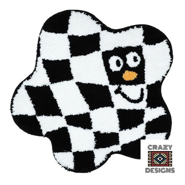 Smiley Face Flower Rug Etsy