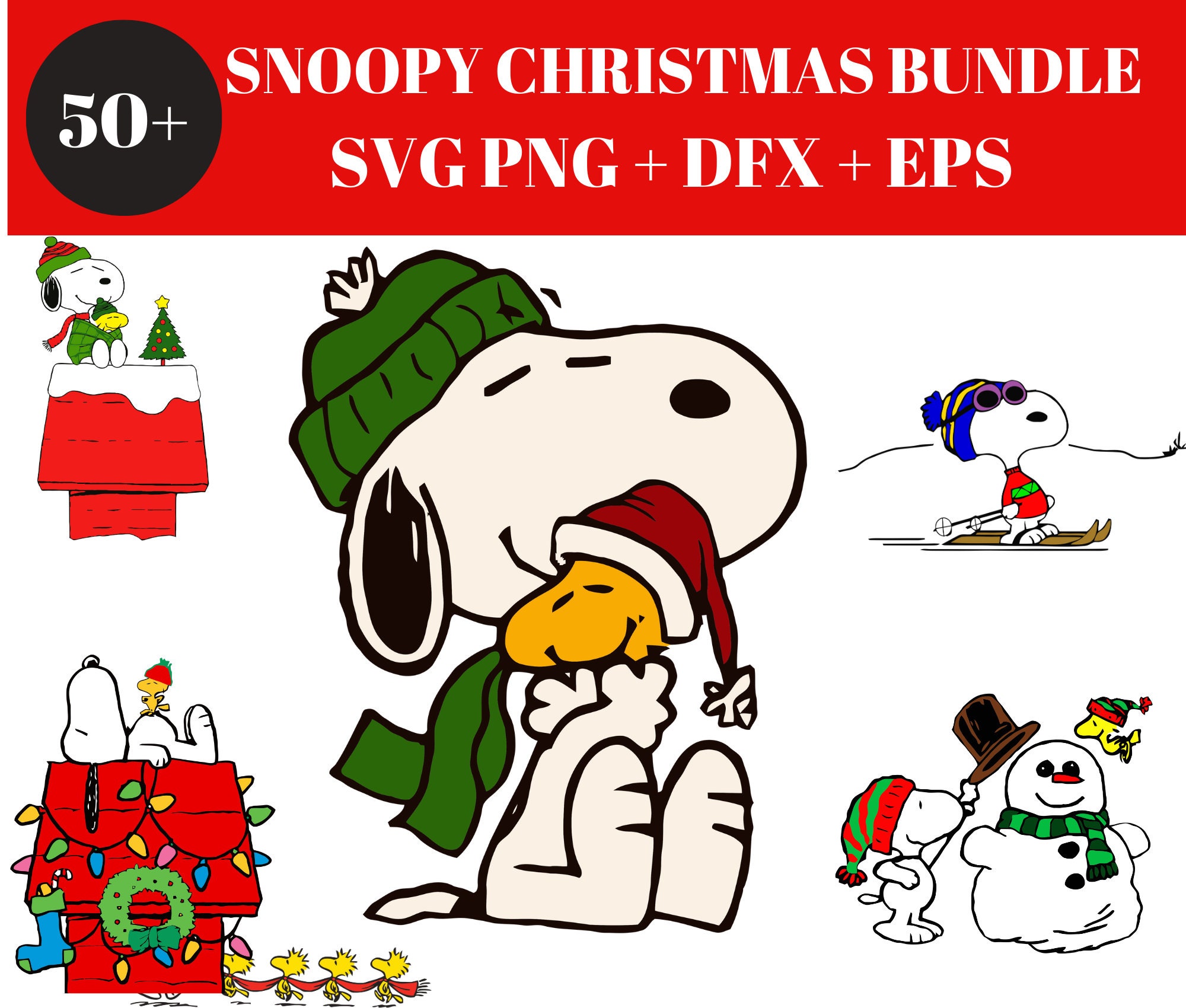 Snoopy Christmas SVG PNG Bundle Files, Snoopy Svg, Christmas Svg, Santa
