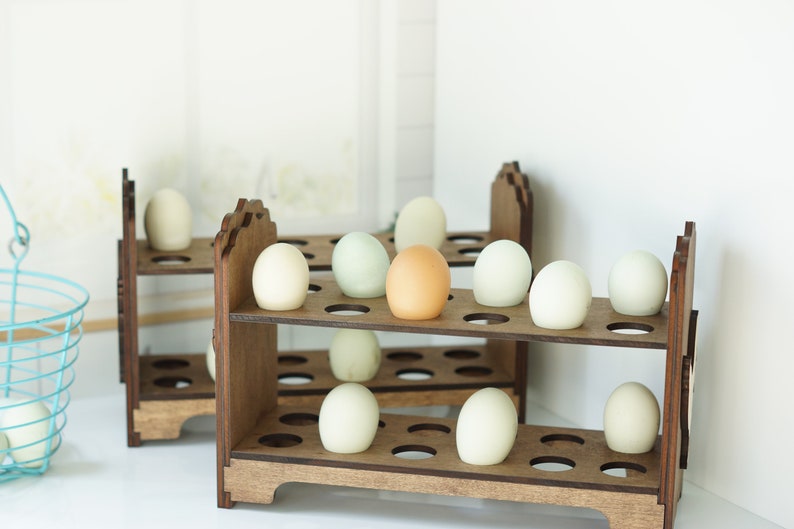 Fresh Egg Holder - Chicken Decor - Farmhouse Egg Stand - Chicken Gift for Homesteader