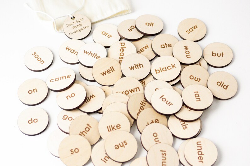 Kindergarten Dolch Sight Words - Wood Flash Cards - Learning Activity ...