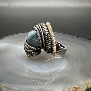 Trolleite Oxidized Silver Ring