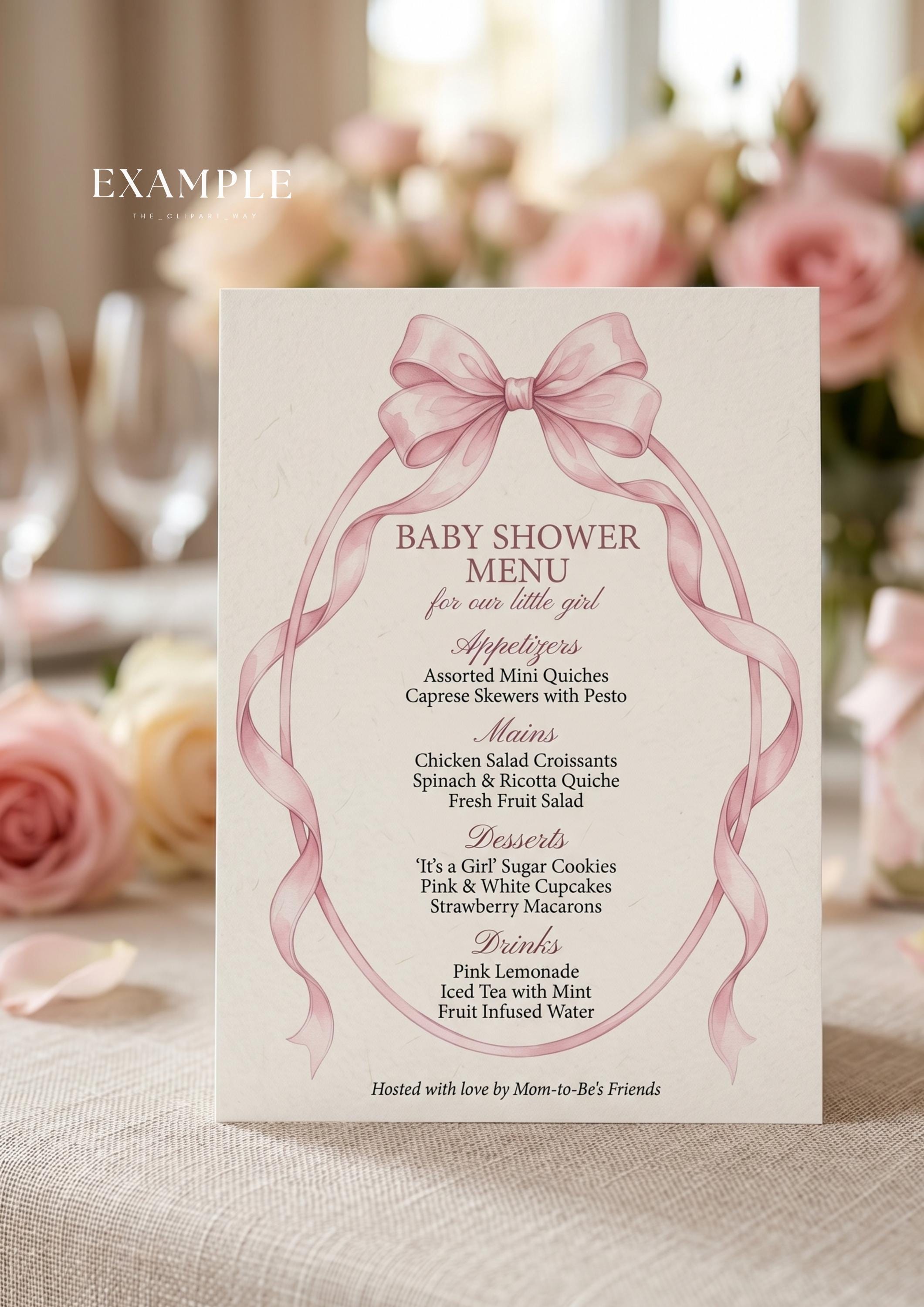 Pink Ribbon Frame R Pink Ribbon Frames Clipart PNG Watercolor Bow Frame Baby Shower ...