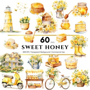 Watercolor Honey Bee clipart, Baby shower, Digital planner, Digital Sticker, PNG, Sublimation, Junk Journal, Scrapbook, Commercial Use