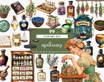 Apotheker Clipart Vintage flessen label kruiden Clipart botanische digitale sticker PNG genezende kruid drankjes kruiden afdrukbare planner sticker