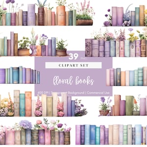 Borda de livro em pastel, clipart de aquarela, vintage, painel, planejador digital, adesivo digital, PNG, sublimação, para impressão, uso comercial