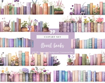 Book Border Pastel, Watercolor Clipart, Vintage, Dashboard, Digital planner, Digital Sticker, PNG, Sublimation, Printable, Commercial Use