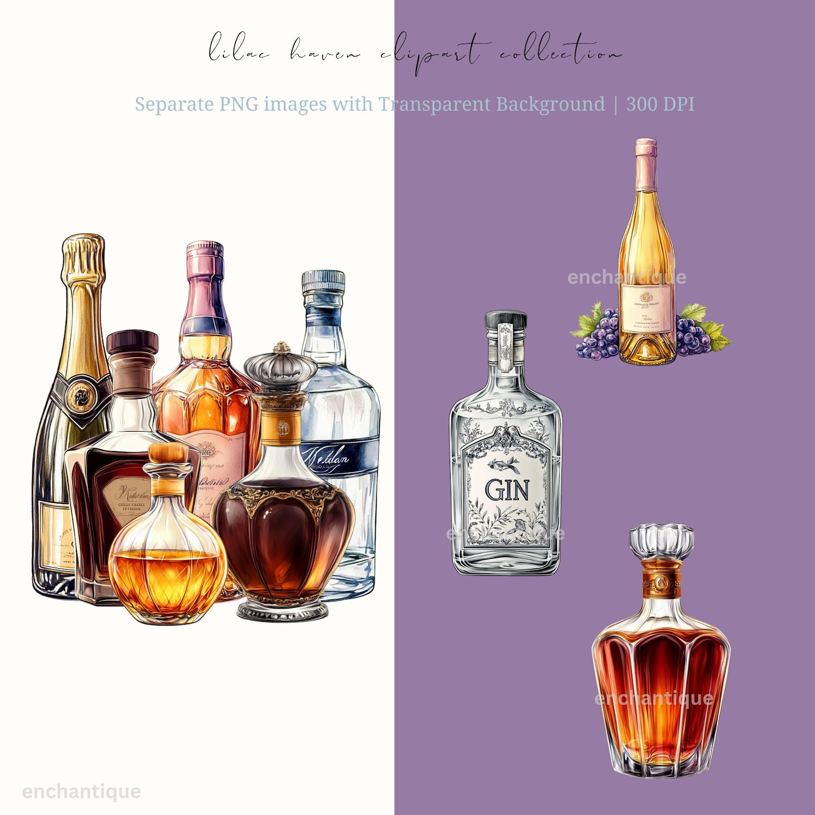 Watercolor Alcohol Bottle Clipart, Alcohol Clip Art, Whisky Graphics ...