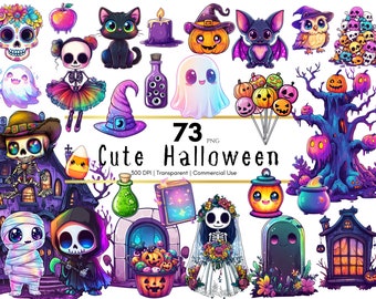 Halloween png, Halloween Clipart, Halloween Decoration, Watercolor Halloween, Pastel Halloween Clipart, Cute Kids Watercolor Halloween