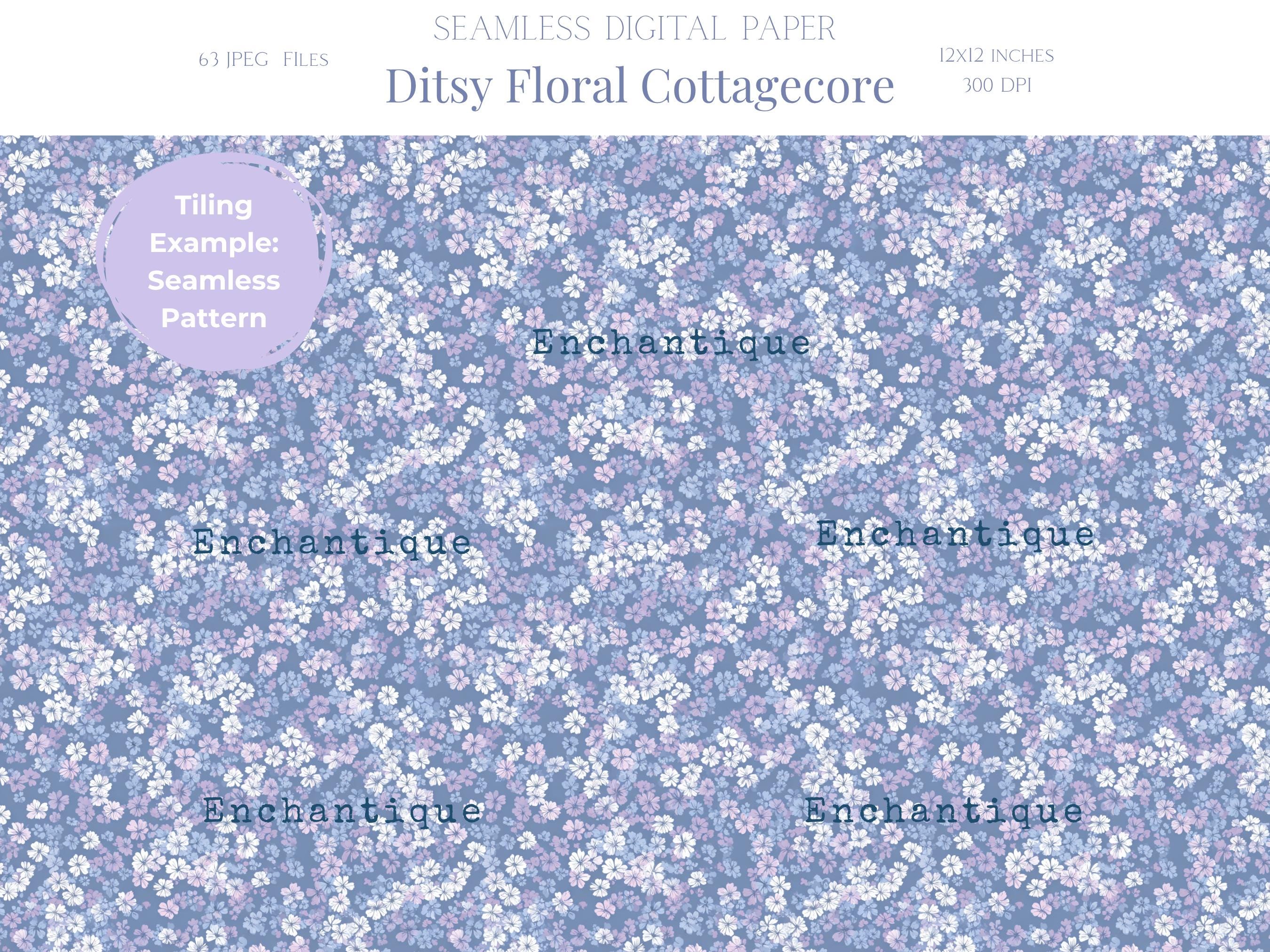 Ditsy Floral Cottagecore Seamless Pattern Shabby Chic Digital Paper for ...
