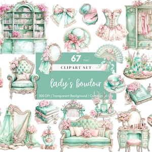 Victoriaanse clipart vintage boudoir antieke sierlijke, flirt, kortstondige clipart, digitale planner, kieskeurig gesneden PNG, sublimatie, commercieel gebruik