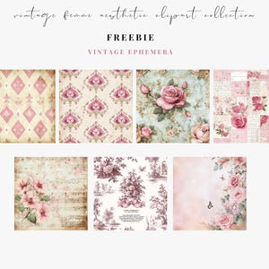 Watercolor pink vintage clipart featuring Rococo aesthetic elements and Victorian ephemera. Perfect for planner stickers, digital planners, and elegant digital scrapbooking.