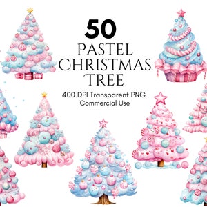 Pastelowa choinka Clipart, Sosna png, Okres świąteczny, Urocza choinka, Projekt sublimacji, PNG, Dziennik śmieci, Wykorzystanie komercyjne