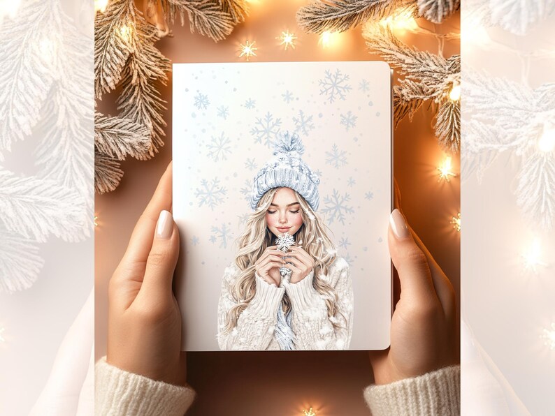 Watercolor cozy cabin clipart featuring boho Christmas elements, beige Christmas trees, sweaters, and holiday winter designs. Perfect for Christmas planners, scrapbooking, and digital projects