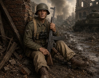 WW2 German Soldier STL – Military 3D Print File, Historical Army Figure, Printable Miniature