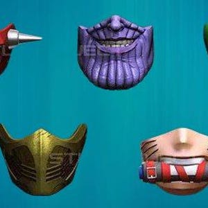 Five Version Mask 3D Print Stl File