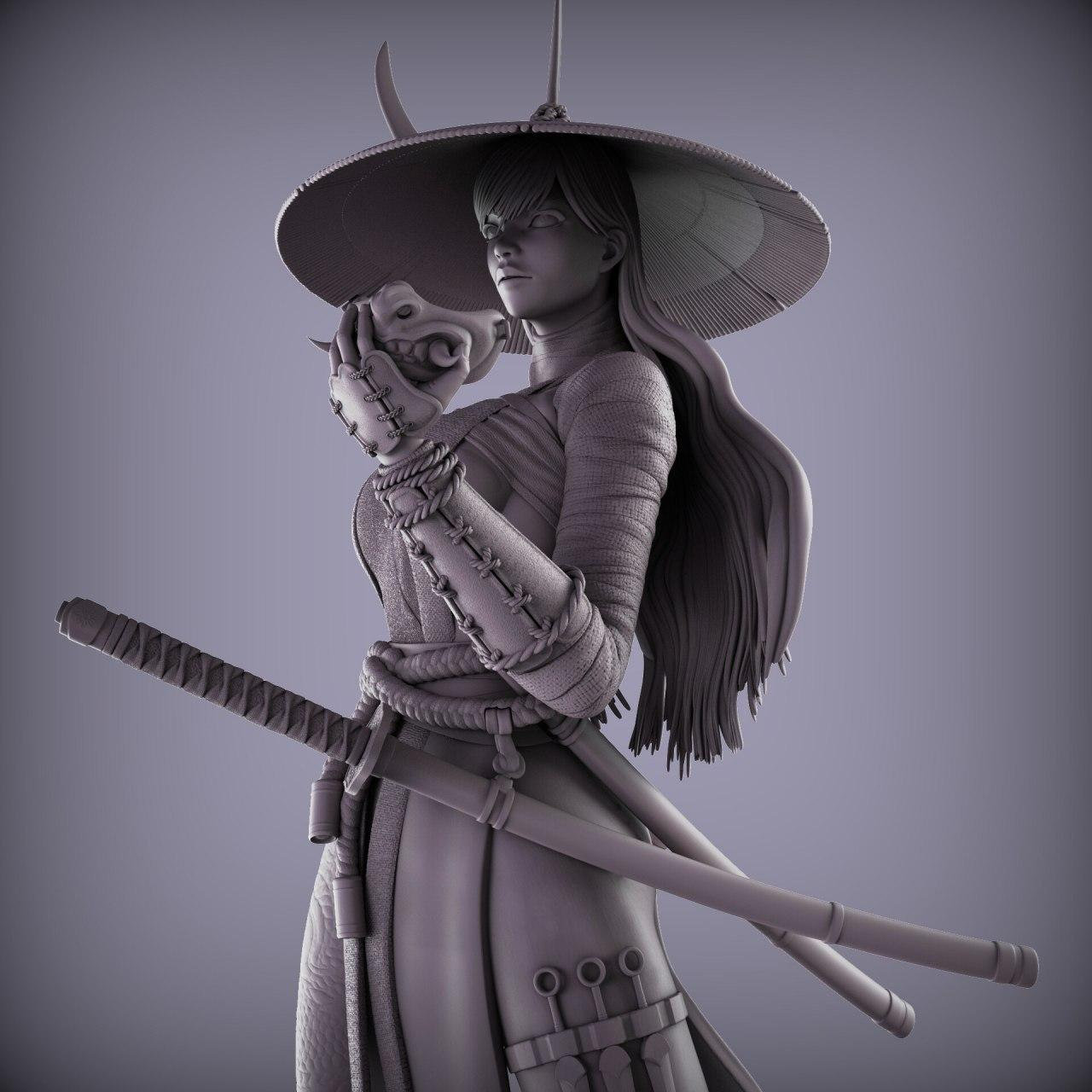 Samurai Girl Stl 3D Print Files