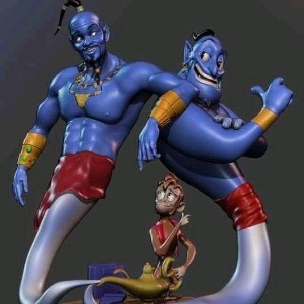 Aladdin and Genie Stl 3D Print Files