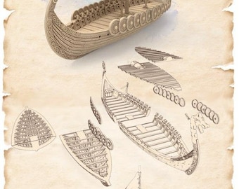 バイキング船のStl 3Dプリントファイル