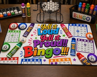 Bingo, Party Game Mat, Playful Game Accessory, Customizable playmat