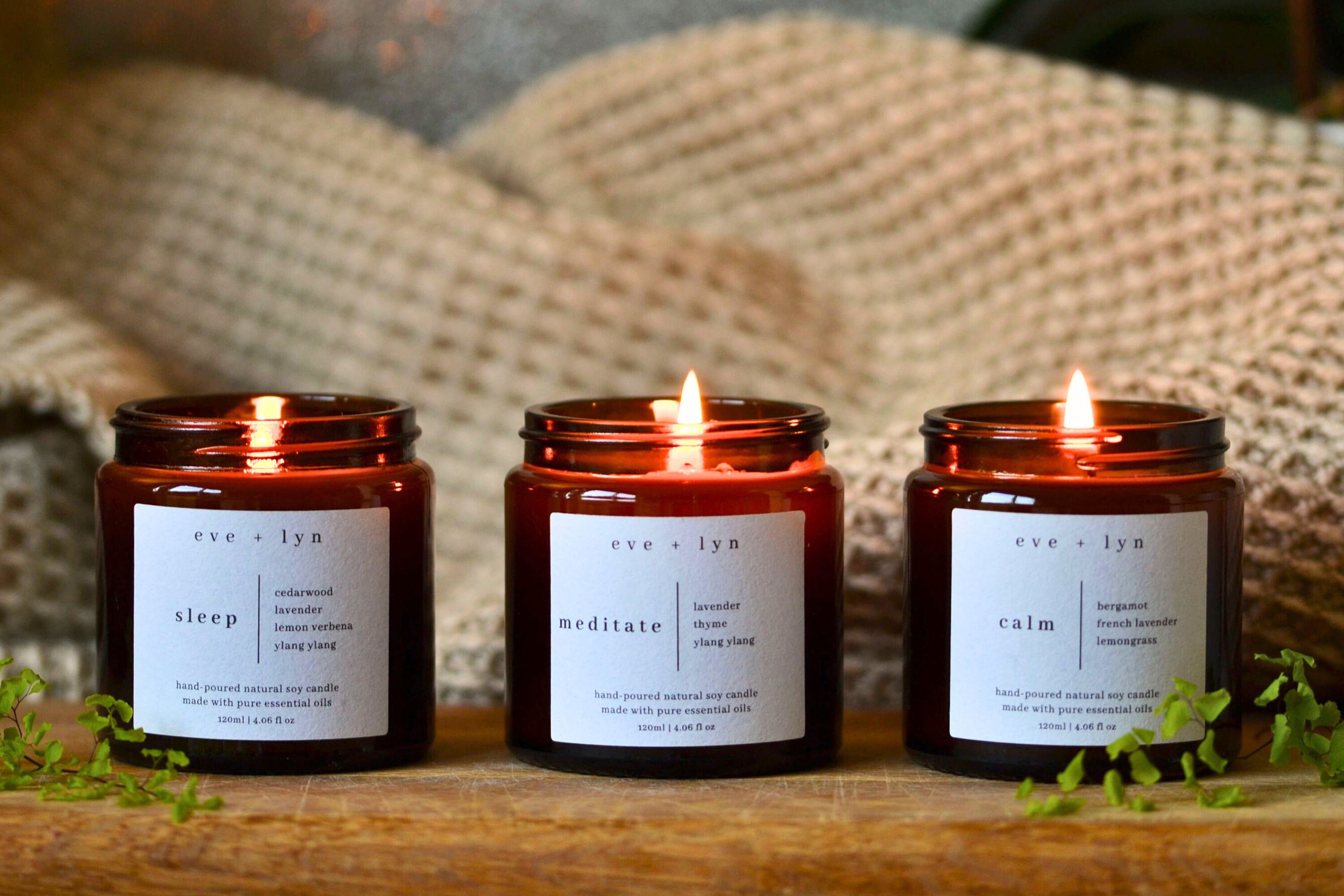 WELLBEING Candle Gift Set Natural Soy Wax & Essential Oil Candles Vegan