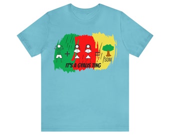 One man + Two women = Tree Som, IT'S A GYALIS TING Unisex Jersey Short Sleeve Tee