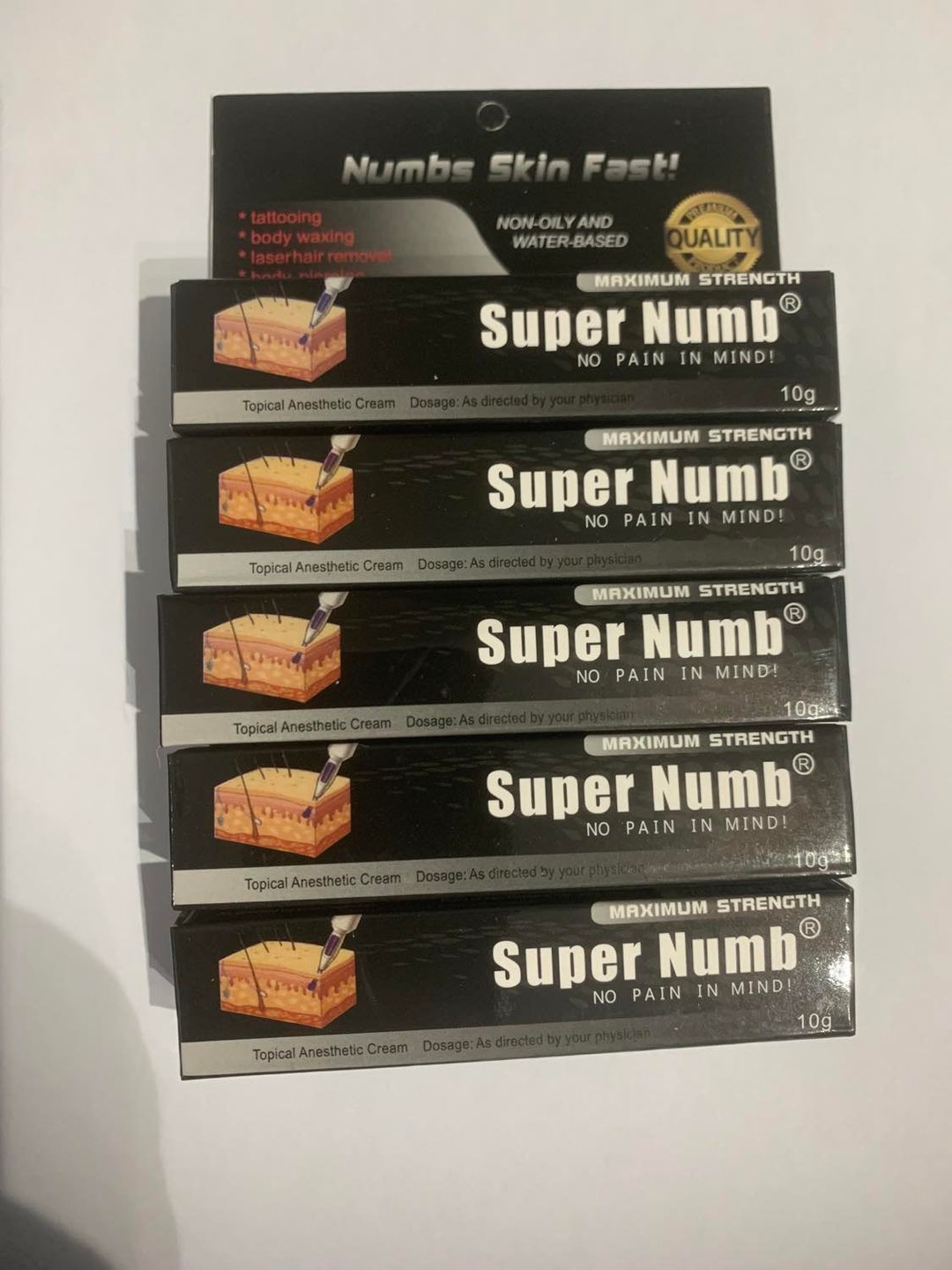 5 X Super Numb 10g Numbing Cream Maximum Strength Etsy