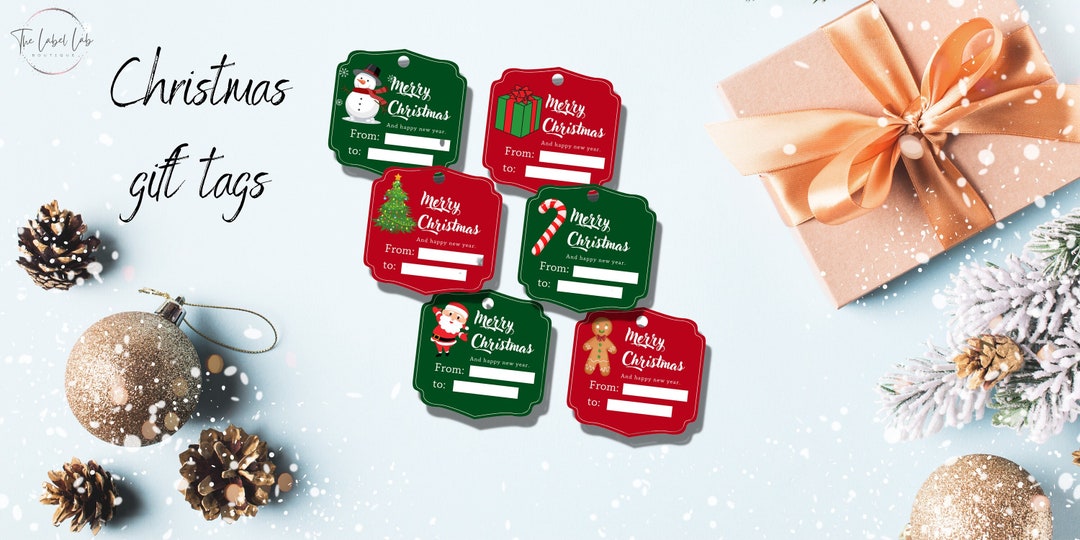 Printable Christmas Tags, Holiday Gift Tags, Thank You Paper, Santa ...