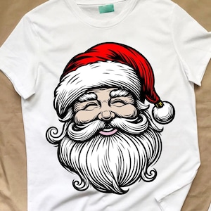 Retro Santa SVG, Christmas svg, Cute Santa Claus png, Christmas png, gift for boyfriend, Gift for him, Funny Santa Face, Christmas shirt