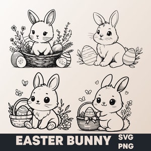 Lot de svg Pâques, lapin de Pâques SVG, png de Pâques, Joyeuses Pâques svg, svg de lapin, oeuf de Pâques svg