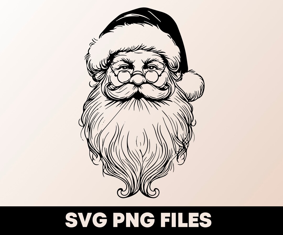 Vintage Santa SVG, Santa Face Svg, Christmas Svg, Santa Claus Svg