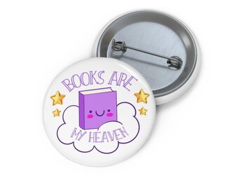 Pin O Insignia Con Forma De Corazón 'Club De Lectura' O 'Me Encanta' - Disponible En 25, 55 O 77 Mm, Metal, Diseño Divertido