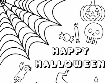 Halloween Coloring Book , Printable Pages , For Children and Adults, Halloween Coloring Sheets, Kids Halloween Coloring Sheets
