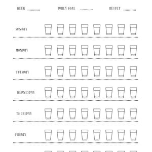 Water Tracker Printable | 7 Day Water Challenge | Weekly Water Intake Tracker | Hydration Tracker, Water Log Weight Loss Printable,